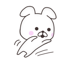 Cute white rabbit(No character ver) sticker #8476405