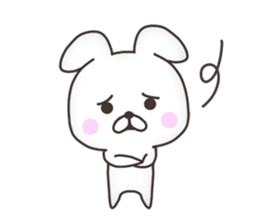 Cute white rabbit(No character ver) sticker #8476406
