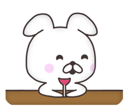 Cute white rabbit(No character ver) sticker #8476412