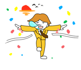 It is a sticker of the worker who isbusy sticker #465380