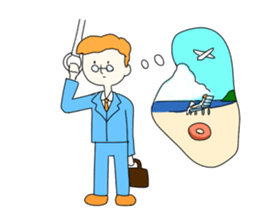 It is a sticker of the worker who isbusy sticker #465381