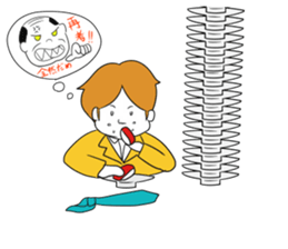 It is a sticker of the worker who isbusy sticker #465384