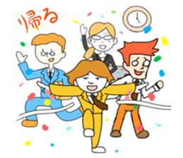 It is a sticker of the worker who isbusy sticker #465399