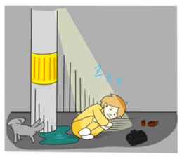 It is a sticker of the worker who isbusy sticker #465401