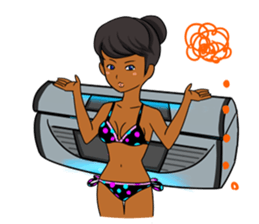 Sticker on the theme of suntan.Season 2 sticker #7042011