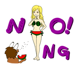 Sticker on the theme of suntan.Season 2 sticker #7042012