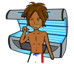 Sticker on the theme of suntan.Season 2 sticker #7042025