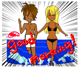 Sticker on the theme of suntan.Season 2 sticker #7042026