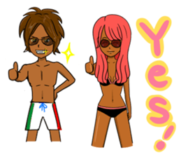 Sticker on the theme of suntan.Season 2 sticker #7042031