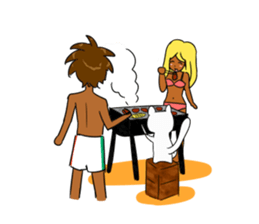 Sticker on the theme of suntan.Season 2 sticker #7042039