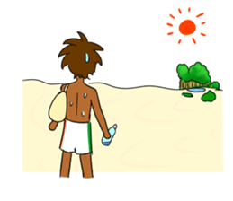 Sticker on the theme of suntan.Season 2 sticker #7042040