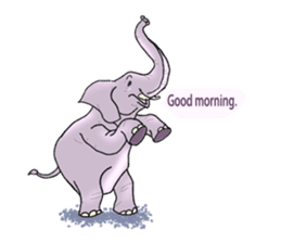 Pleasant elephant(W) sticker #7176226