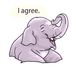 Pleasant elephant(W) sticker #7176228