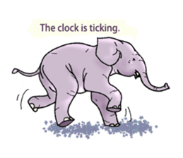 Pleasant elephant(W) sticker #7176230