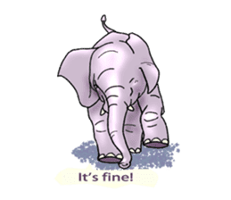 Pleasant elephant(W) sticker #7176231