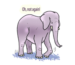 Pleasant elephant(W) sticker #7176233