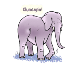 Pleasant elephant(W) sticker #7176233