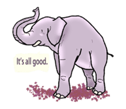 Pleasant elephant(W) sticker #7176234