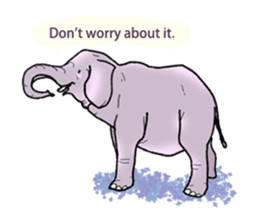 Pleasant elephant(W) sticker #7176235