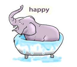 Pleasant elephant(W) sticker #7176239