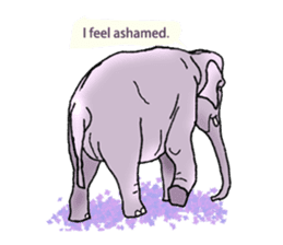 Pleasant elephant(W) sticker #7176240