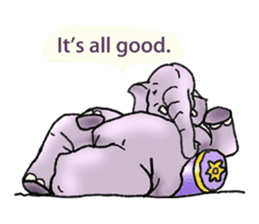 Pleasant elephant(W) sticker #7176241