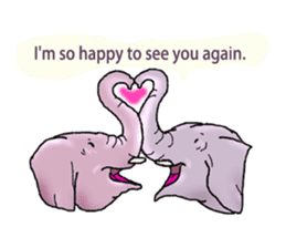Pleasant elephant(W) sticker #7176249