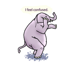 Pleasant elephant(W) sticker #7176250
