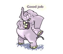 Pleasant elephant(W) sticker #7176254