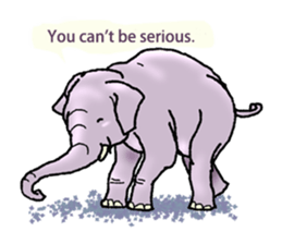 Pleasant elephant(W) sticker #7176257