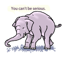 Pleasant elephant(W) sticker #7176257