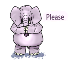 Pleasant elephant(W) sticker #7176258
