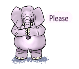 Pleasant elephant(W) sticker #7176258