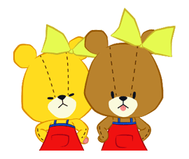 TINY TWIN BEARS:LULU & LOLO sticker #42943