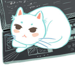 my happy cat Moe sticker #2984844