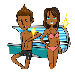 It is a sticker on the theme of suntan.