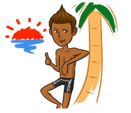 It is a sticker on the theme of suntan. sticker #1404582