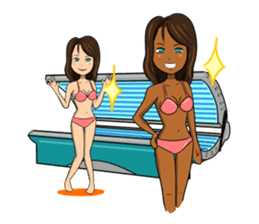 It is a sticker on the theme of suntan. sticker #1404583