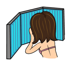 It is a sticker on the theme of suntan. sticker #1404585