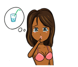 It is a sticker on the theme of suntan. sticker #1404589