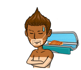 It is a sticker on the theme of suntan. sticker #1404593