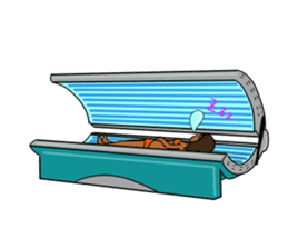 It is a sticker on the theme of suntan. sticker #1404594