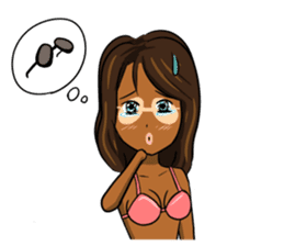 It is a sticker on the theme of suntan. sticker #1404598