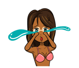 It is a sticker on the theme of suntan. sticker #1404599