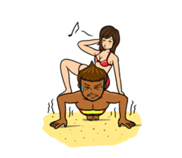 It is a sticker on the theme of suntan. sticker #1404600