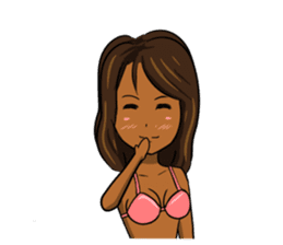 It is a sticker on the theme of suntan. sticker #1404602