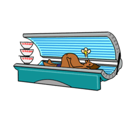 It is a sticker on the theme of suntan. sticker #1404603