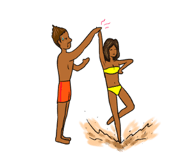 It is a sticker on the theme of suntan. sticker #1404606