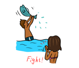 It is a sticker on the theme of suntan. sticker #1404608