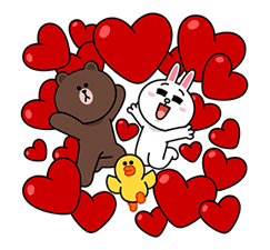 Brown Cony s Big Love  Stickers by LINE 